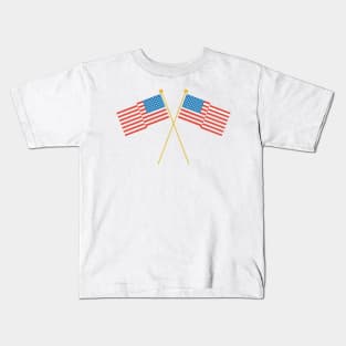 two American Flags Kids T-Shirt